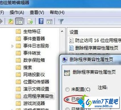 双击“删除程序兼容性属性页” win10系统兼容模式运行程序功能消失不见的图文步骤